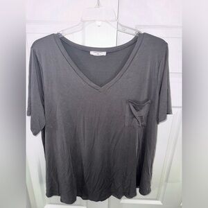 NEW Zenana Gray Pocket T-Shirt with Buttery Soft Texture, Size 3X